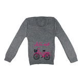 Blusa Tricot Infantil Feminina Gola Careca Bicicleta Macia