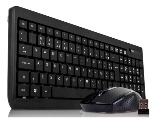 Teclado E Mouse Sem Fio 2.4ghz Com Receptor Nano