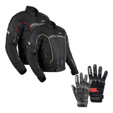 Kit Motociclista Jaqueta Strike Masc E Luva Old Shoot Texx