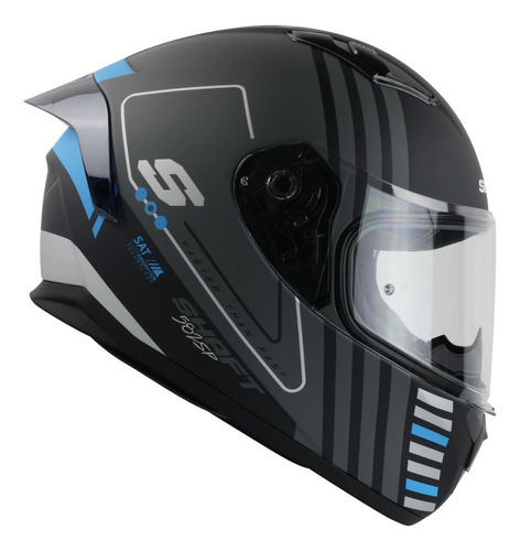 Casco Shaft Sh582sp Gris Negro Mate Force Cerrado