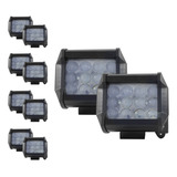 Set De 10 Faros Blanco/ Ámbar Tunelight 60w 24 Leds Con Lupa