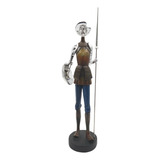 Figura Adorno Don Quijote De La Mancha 48cm Altura Color Plateado