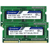 Kit Timetec De 8 Gb (2 X 4 Gb) Ddr3l/ddr3 1600 Mhz Pc3l-1280