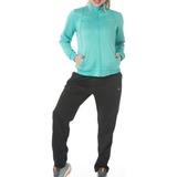 Conjunto Agasalho Mizuno Basic Root Feminino Verde Agua Leve