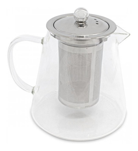 Tetera De Vidrio Con Infusor Removible Acero Inox 1 Litro V