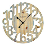 Reloj De Pared Bulova C4898 Artístico Color De La Estructura Natural