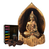 Incensário Cascata Gruta Buda Hindu + 10 Incensos Cones