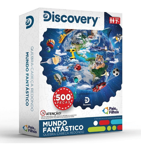 Quebra-cabeça Redondo 500 Peças - Mundo Fantástico Discovery