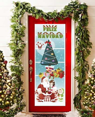 Lona Decorativa Para Puertas Navideñas