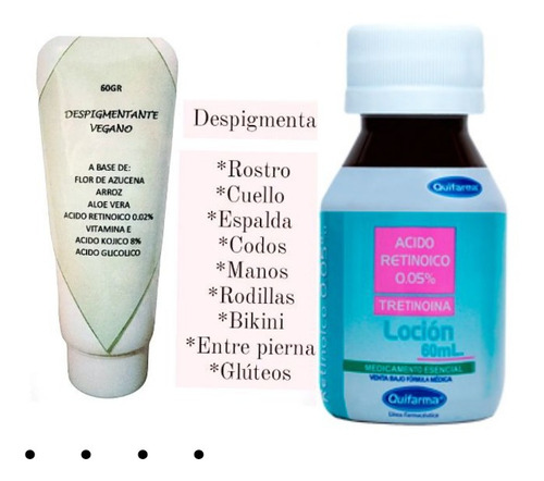 Loción Despigmentante + Crema Despigment - g a $121