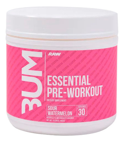 Raw Cbum Essential Pre Workout 30 Servicios Sabor Sour Watermelon