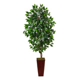 5 Pies Árbol Artificial Ficus En Jardinera De Bambú