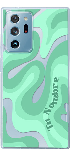 Funda Para Galaxy Para Mujer Curvas Verdes Con Tu Nombre