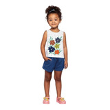 Conjunto Nanai Infantil Menina Short Blusa Verão Flores