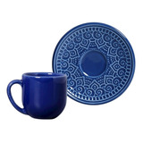 Jogo De Xícaras De Cafezinho Azul Navy Agra - 94 Ml - 6 Unidades