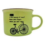 Taza Decorativa Café Diseño Bicicleta Vaso Té Bebida Colores