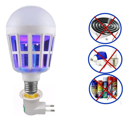 Lâmpada Luz Led Repelente Mata Mosquito Inseto 9w 110/220v 