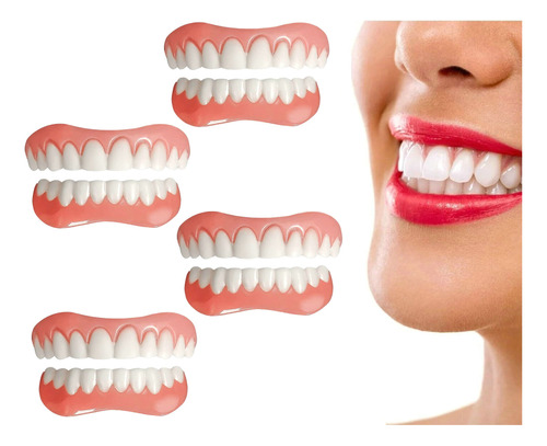 4×set De Prótesis Profesionales Silicona Brillante Dentes A