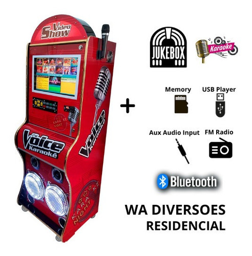 Maquina De Musica Jukebox Karaoke 7x1 Residecial Bluetooth