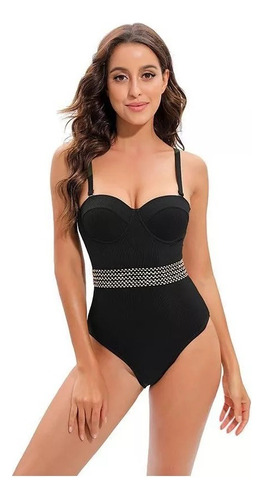 Vestido Bikini Baño Mujer Piscina Copa Realce Molde Enterizo