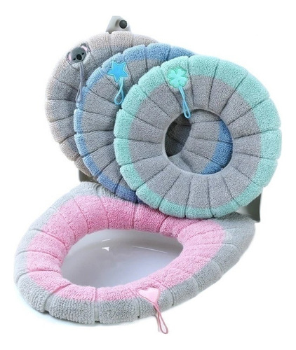 Y) 4pzs Cubre Asiento Funda Lavable Cálida Inodoro Taza Wc