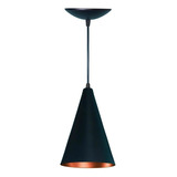 Luminária Pendente Cone Alumínio 15cmx25cm Preto Fosco