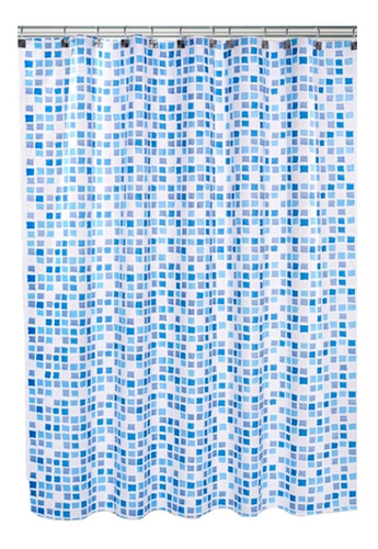 Cortina De Baño Moderna Estampada + Protector + Ganchos