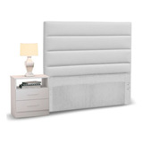 Cabeceira Cama Box Solteiro 90cm Greta Corano Branco E 1 Mes Cor Cinza