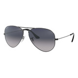 Anteojos De Sol Polarizados Ray-ban Aviator Gradient Large Con Marco De Metal Color Polished Gunmetal, Lente Blue/grey De Cristal Degradada, Varilla Polished Gunmetal De Metal - Rb3025