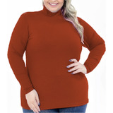 Blusa Frio Mang Longa Gola Alta Cacharrel Feminina Plus Size