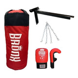 Bolsa De Boxeo Relleno 0.90 Mts + Guantines Kickboxing 