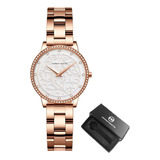 Reloj Elegante De Acero Inoxidable Para Mujer Hannah Martin Color Del Bisel Rose White