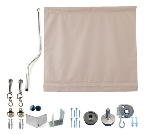 2 Kit Para Toldo Retratil + Lona De 2,83 X 2,50 Cor Areia