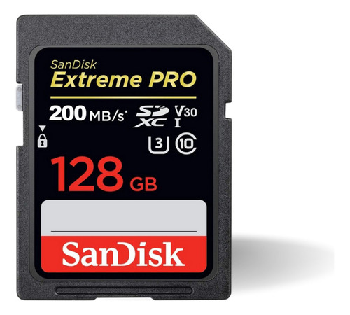 Cartao Memoria Sandisk Sdxc Extreme Pro U3 4k 200mb/s 128gb