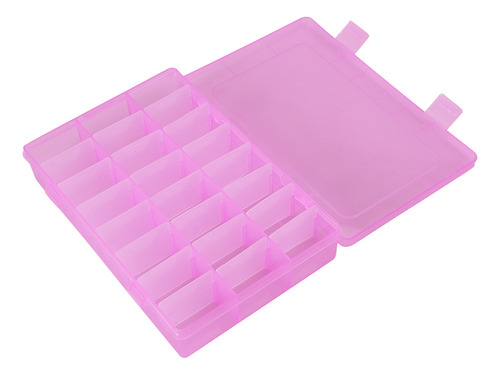 Caja De Plástico Ajustable Para Joyas Con 24 Rejillas Y Orga