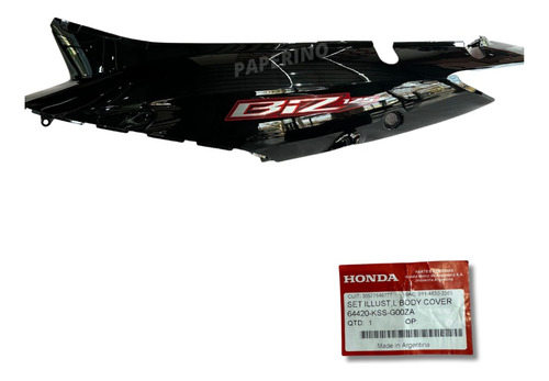 Cacha Izquierda Honda Biz 125 Original Negro Paperino