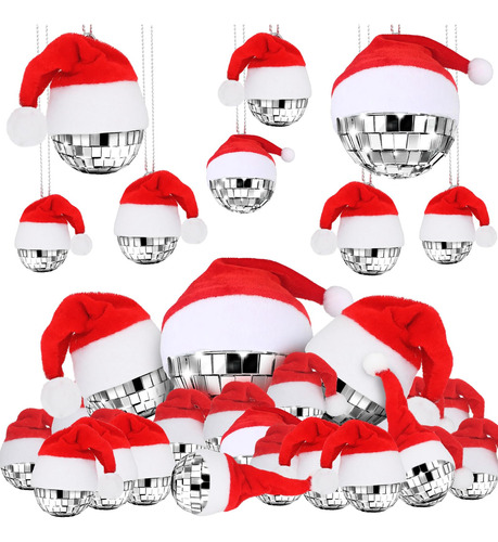 Ferraycle 24 Bolas De Discoteca Plateadas De Navidad Con Som
