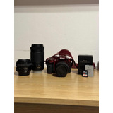 Nikon D5300 Color Bordó + Lente Kit 18-55mm + Lente 70-300mm