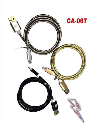 Cable Flexible Metalico Resorte Para V8 Tipo-c Iph Mayoreo