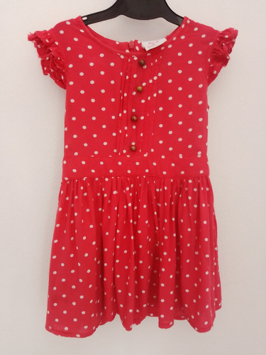 Vestido Verano Rojo A Lunares Nena 2 / 3 Años