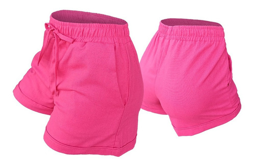 Short Shortinho Feminino Em Linho Cintura Alta Bermuda Verão