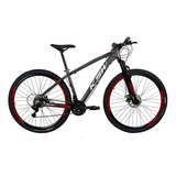 Bicicleta Aro 29 Ksw Xlt Aluminio 21v Cambios Index Cor Cinza/vermelho Tamanho Do Quadro 15
