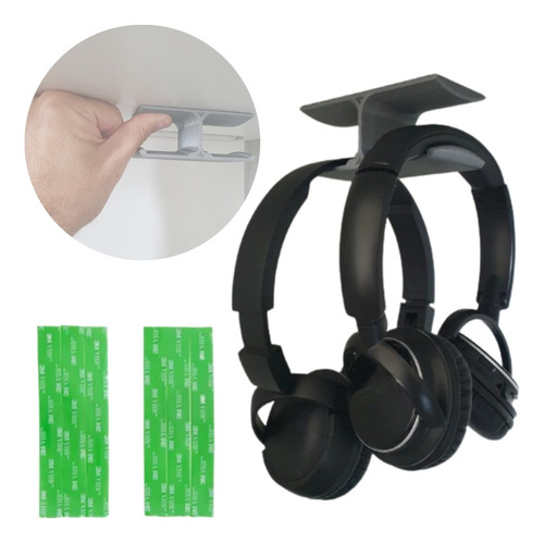 Suporte Apoio P/ Fone De Ouvido Duplo Headset Pendurar Mesa