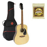 Kit Guitarra EpiPhone Dr100 Nat Con Funda Y Encordado Gratis