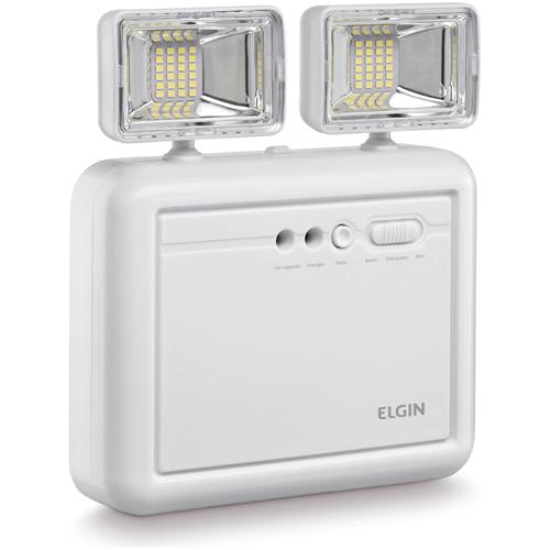 Luminaria Emergência Elgin 2 Faróis Led 8w 1200 Lumens