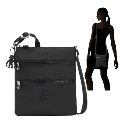 Bandolera Kipling Keiko Transversal, de Nailon Black Noir para Mujer | Meses sin interés