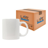 Caneca Brancas Porcelana Sublimação 325ml Live Caixa Com 6