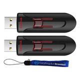 Pendrive Usb 3.0 De 128 Gb Sandisk Flash Usb 2-pack + Cor...