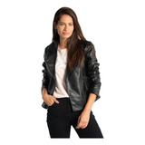 Chaqueta Mujer Faux Leather Moto Jacket Negro Cat