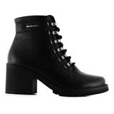 Bota Feminina Couro Cano Curto Coturno Original Comfortflex